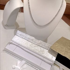 Stainless steel tennis row chain and bracelets set